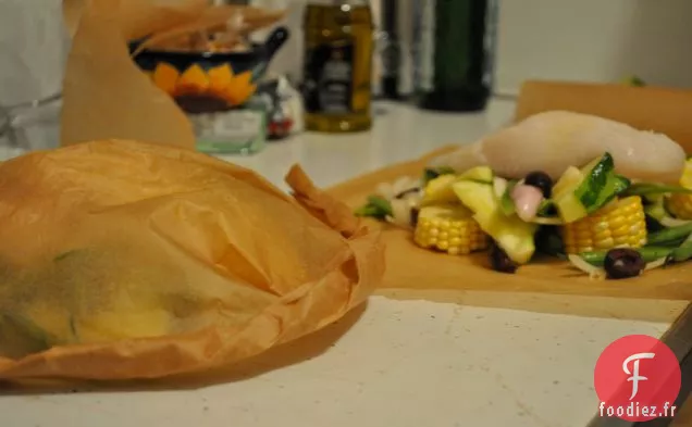 Flétan Et Légumes En Papillote