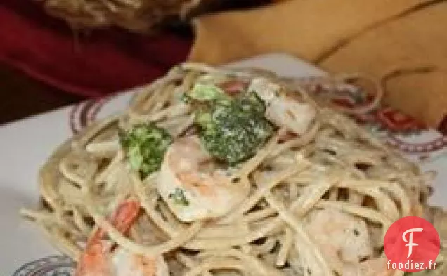 Pâtes aux Cheveux d'Ange aux Crevettes à l'ail et au Brocoli
