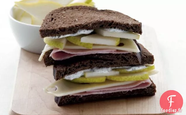 Jambon, Tranches de Poire et Sandwich Suisse