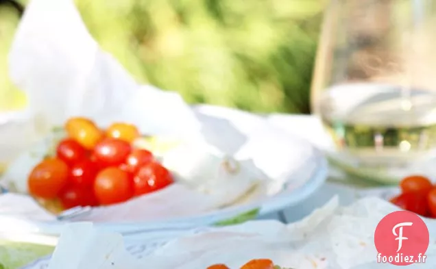 Flétan Citronnelle Et Tomate Cerise En Papillote
