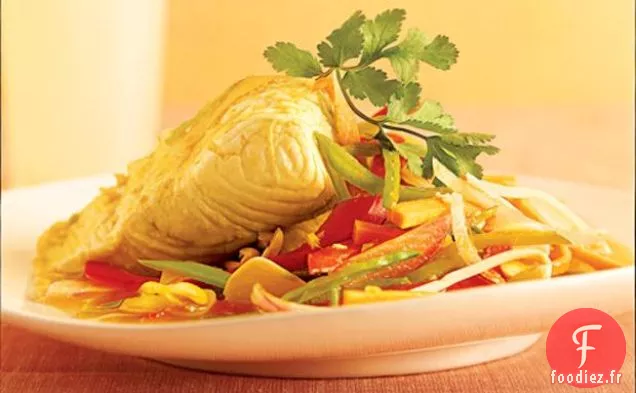 Flétan Poché Dans Un Bouillon De Légumes