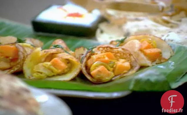 Crêpes Ravadosa fourrées à la Patate Douce et au Cumin