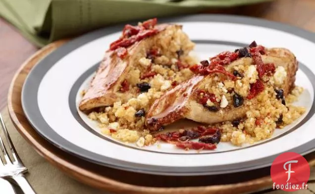 Poitrine de Poulet Farcie au Couscous avec Feta, Tomates Séchées et Olives Kalamata