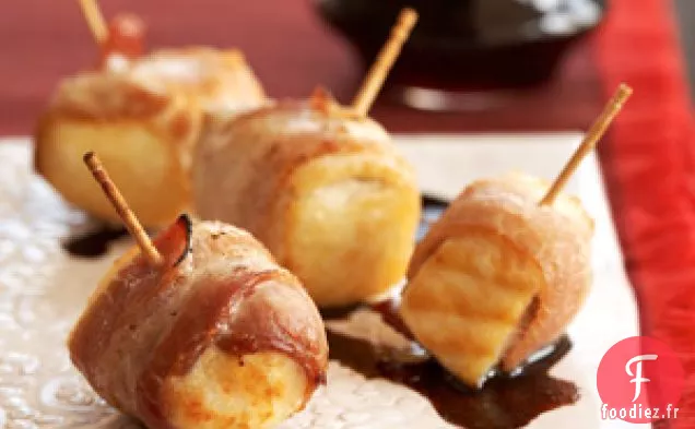 Bouchées de flétan enrobées de bacon