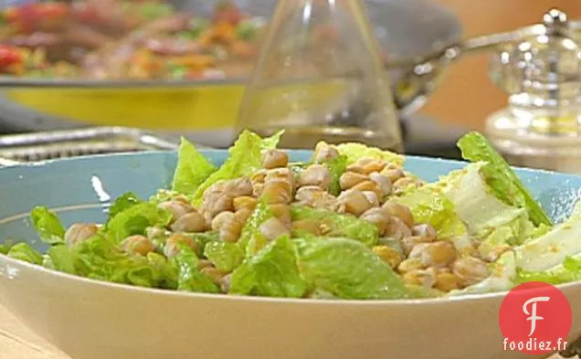 Salade de Pois Chiches Grillés et Vinaigrette aux Olives
