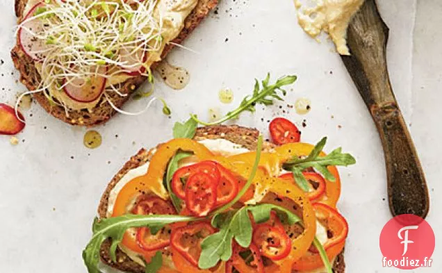 Sandwich Houmous-Légumes sur Grains entiers