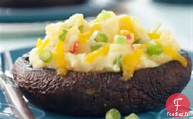 Champignons Portobello Farcis À la Purée de Pommes De Terre au Fromage Quatre