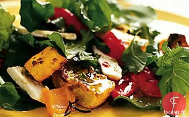 Salade de Poivrons Rôtis, Courges et Feta