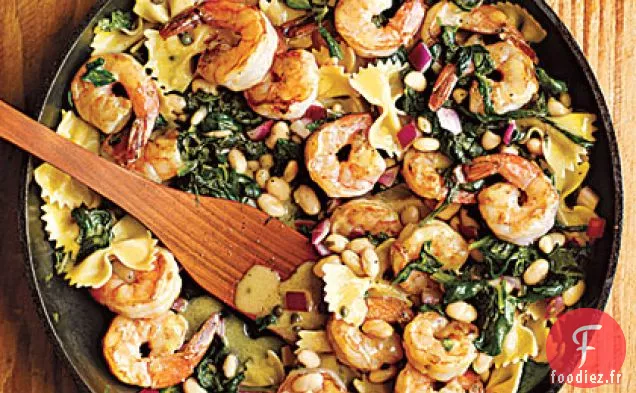 Salade de Pâtes Chaudes aux Crevettes