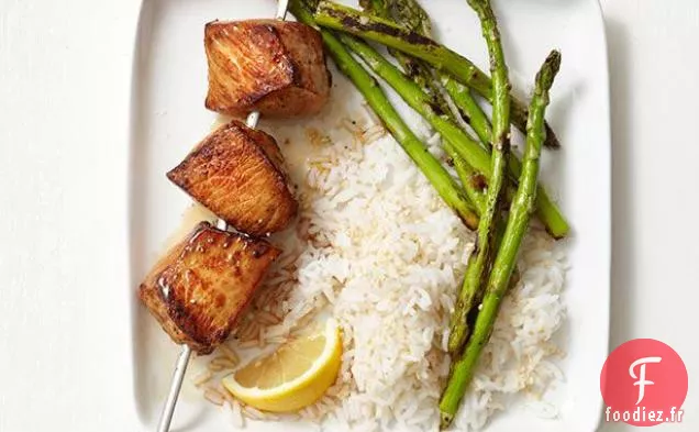 Brochettes De Porc Au Riz Au Sésame