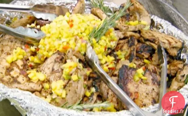 Lion de Porc Grillé avec Marinade à l'Ail et au Romarin