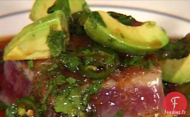 Thon Poêlé à l'Avocat, Soja, Gingembre et Citron vert
