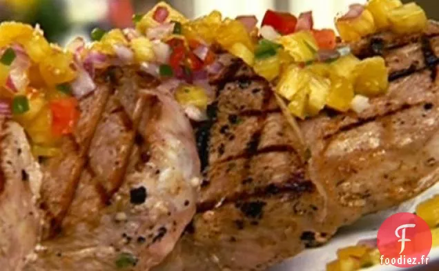 Côtelette de Porc Marinée avec Salsa à l'Ananas