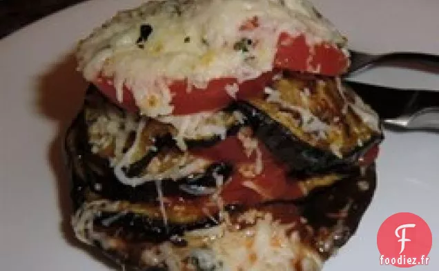 Rond de Champignons Portobello Grillés et Aubergines au Parmesan