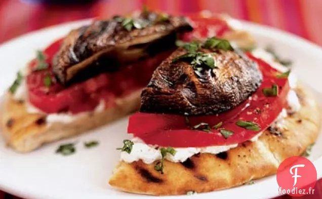 Portobello Grillé - Pitas au Fromage de Chèvre