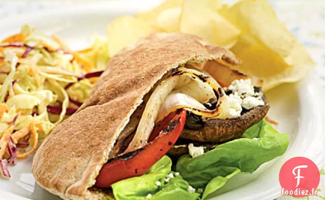 Pitas de Légumes Grillés au Fromage de Chèvre et Mayo au Pesto