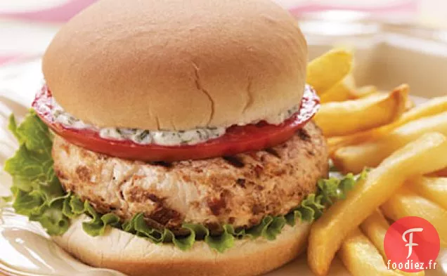 Burgers de Dinde Séchés au Soleil avec Aïoli au Basilic