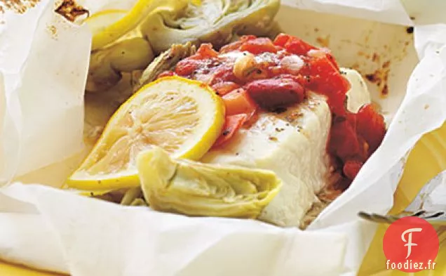 Flétan Citron-Artichaut en Papillote