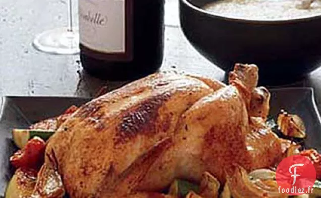 Poulet aux Tomates Rôties Lentement et Grains de Fromage