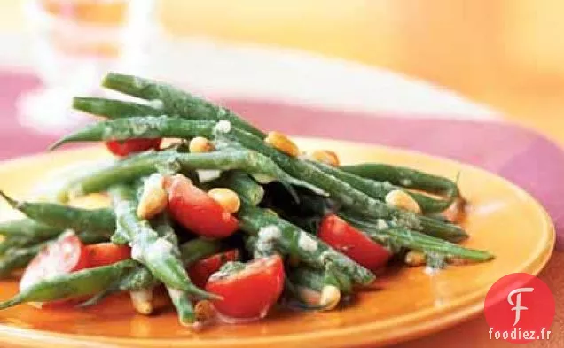 Salade de Haricots Verts et Tomates Raisins avec Vinaigrette à la Crème Fraîche