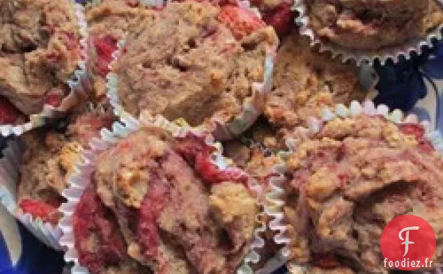 Muffins à la Fraise Et à la Rhubarbe