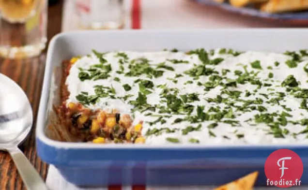 Trempette aux haricots avec des Chips de Tortilla cuites au four