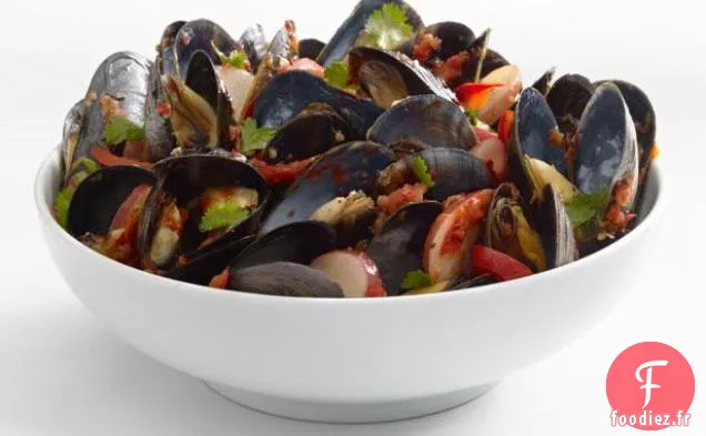 Moules aux Pommes de Terre et Poivron Rouge