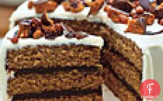 Gâteau au Chocolat et au Beurre d'Arachide avec Fromage à la Crème et Glaçage au Doigt de Beurre