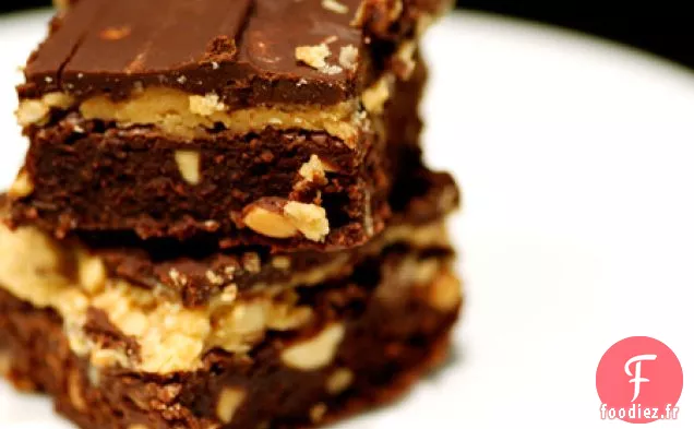 Brownies Croquants Au Beurre D'Arachide Et Au Fudge
