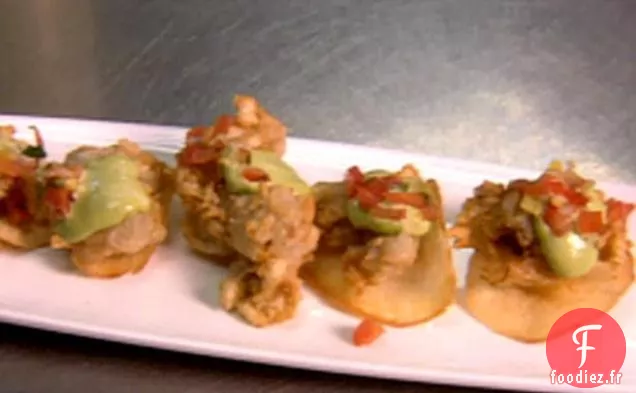 Huîtres Croustillantes sur Copeaux de Racine de Yucca avec Aïoli au Miel de Habanero