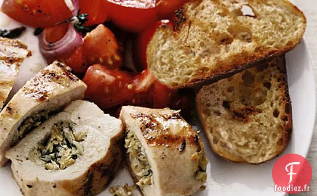 Poitrines de Poulet Farcies à la Salade de Tomates