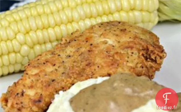 Poulet Frit du Sud de Burton avec Sauce Blanche