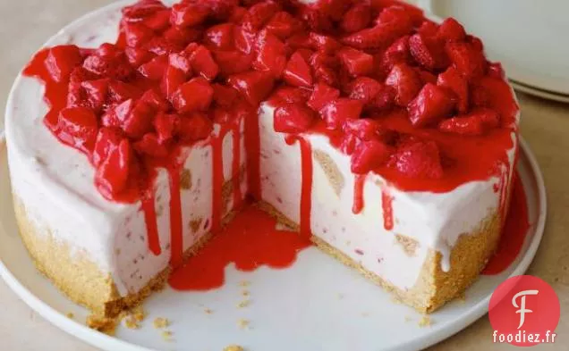 Gâteau au Fromage aux Fraises Congelé