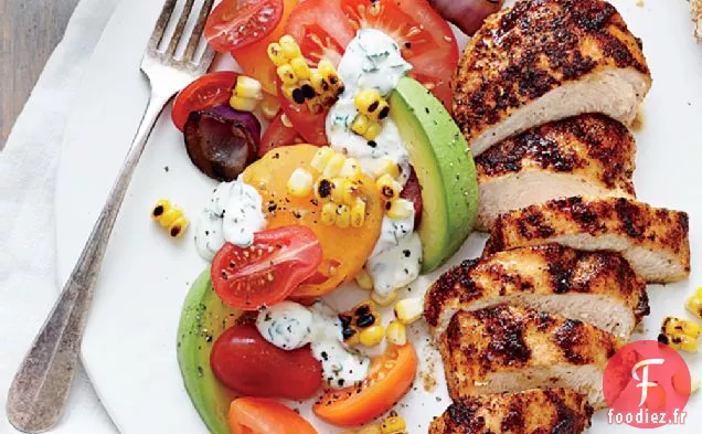 Poulet Grillé avec Salade Tomate-Avocat