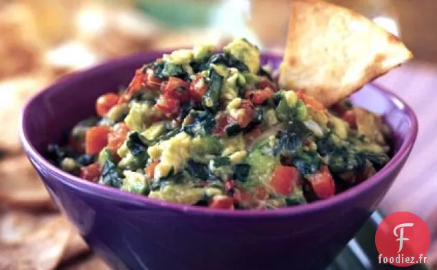 Guacamole avec l'Asado, Chili Poblano y Pimiento Rojo
