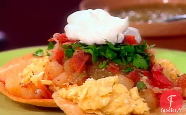 Tostadas aux Œufs brouillés, Pommes de Terre et Bacon