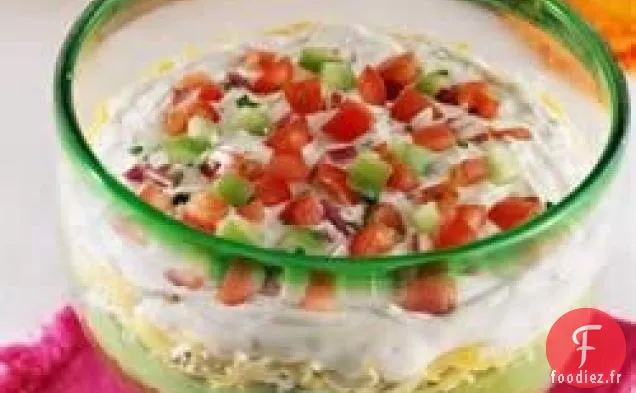 Trempette au Cinco de Layer avec Salsa Fiesta