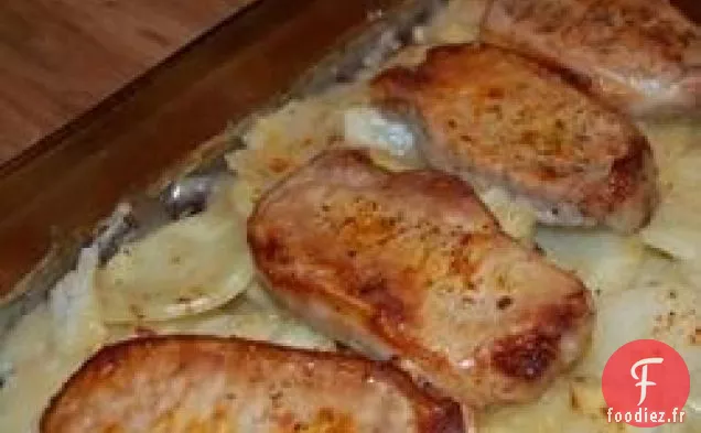 Côtelettes de Porc et Pommes de Terre Festonnées