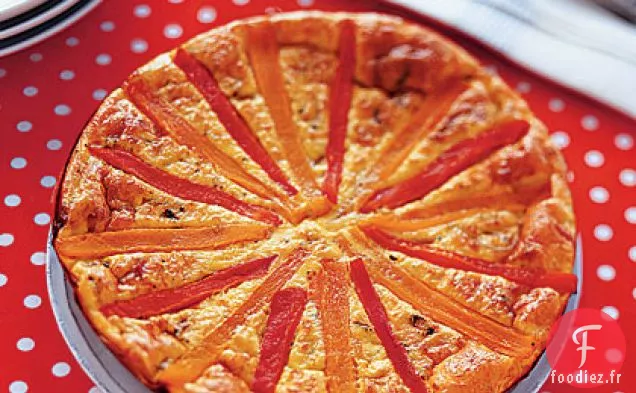 Frittata à l'Oignon Caramélisé et au Poivre Rôti