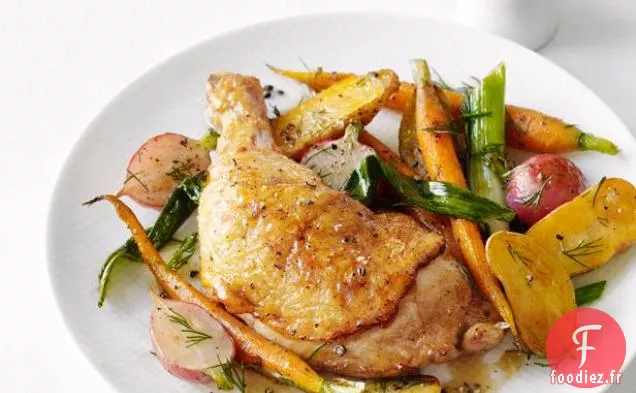 Poulet Rôti Aux Légumes De Printemps