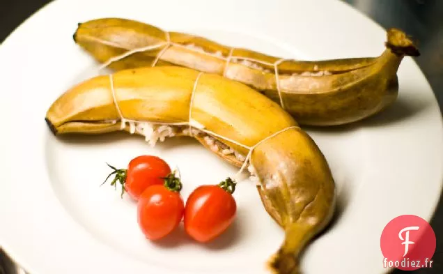 Pelure De Banane Porc Cuit À La Vapeur Et Riz