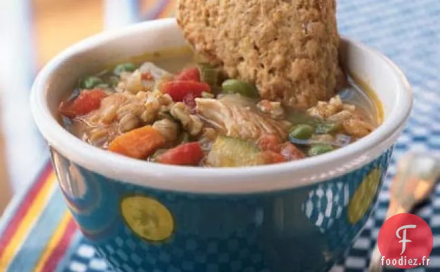 Soupe Simple au Poulet et Gruau d'Avoine