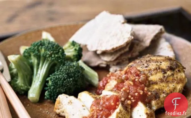 Poulet aux Épices Indiennes avec Chutney de Tomates