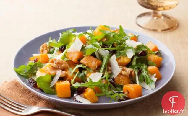 Salade de Courge Musquée Rôtie avec Vinaigrette Chaude au Cidre