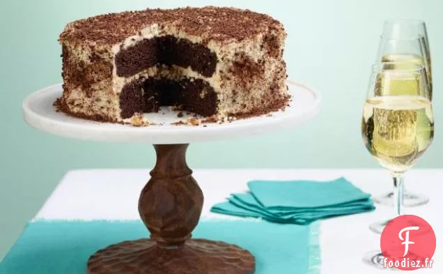 Gâteau Croquant aux Noisettes avec Mascarpone et Chocolat