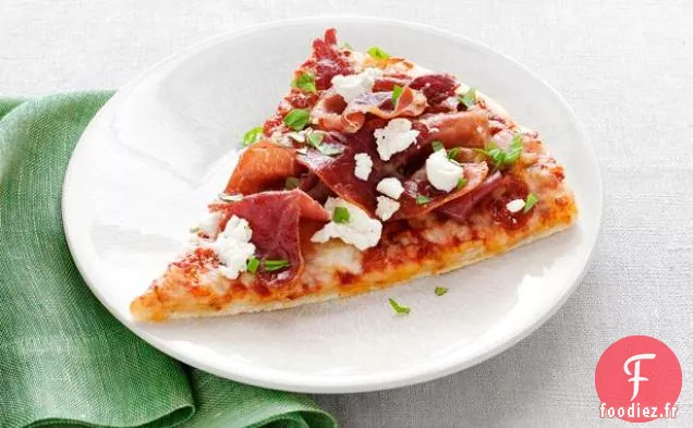 Pizza au Fromage de Chèvre Frais et Prosciutto