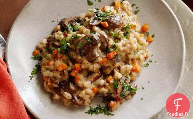 Risotto aux Champignons et À L'Orge à La Mijoteuse