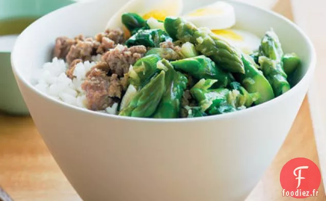 Bol de Riz au Porc et aux Asperges