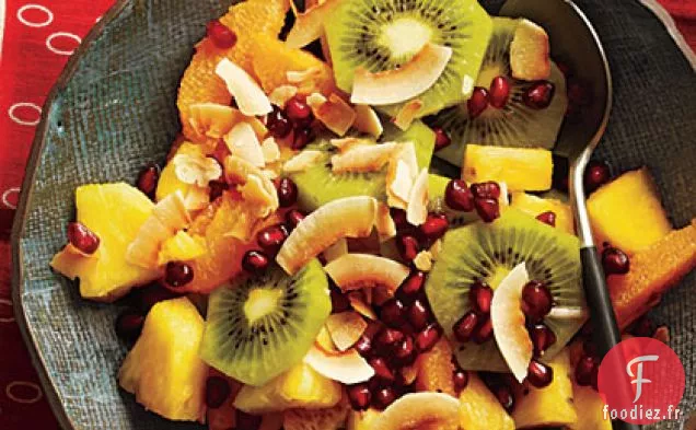 Salade d'Ananas et d'Orange à la Noix de Coco Grillée