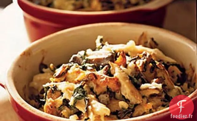 Casserole de Poulet et Riz aux Épinards et Shiitakes